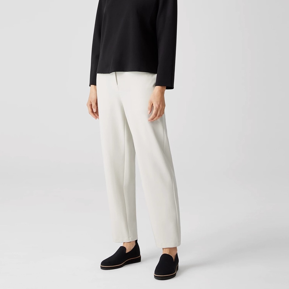 Eileen Fisher Flex Ponte Knit Slouchy Ankle Cream‎ Crop Pants